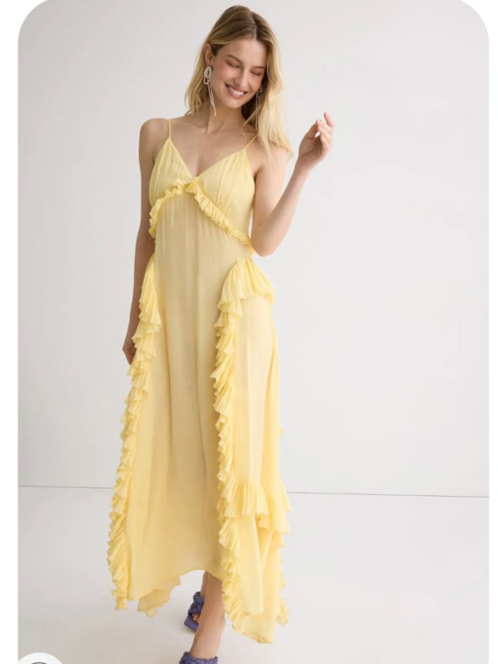 Sea New York Women's Delilah Ruffled Yellow Dress. NWT sz 0